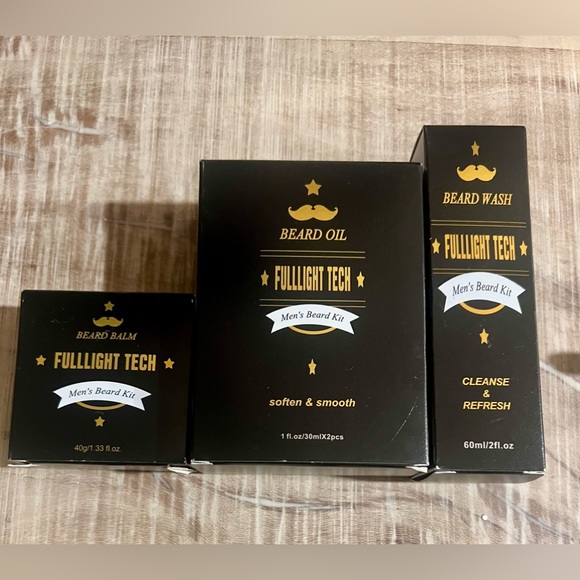 Full Light Tech Beard Oil, Beard Wash and Beard Balm. NIB - Picture 1 of 11